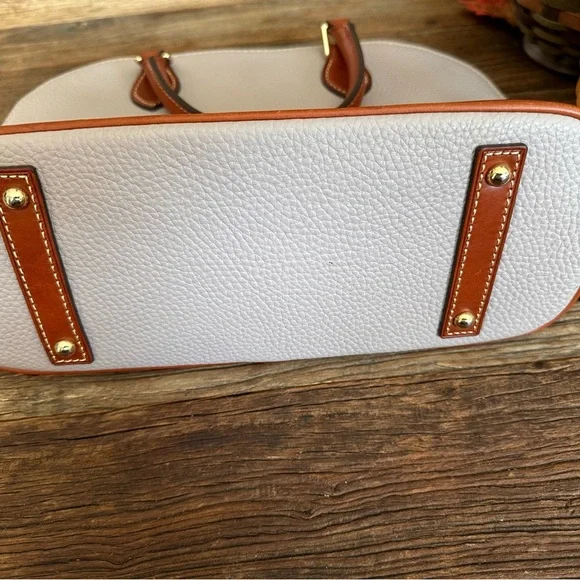 Dooney & Bourke Tan and Brown Double Zip Zip Dome Satchel - NWOT - Picture 6 of 12